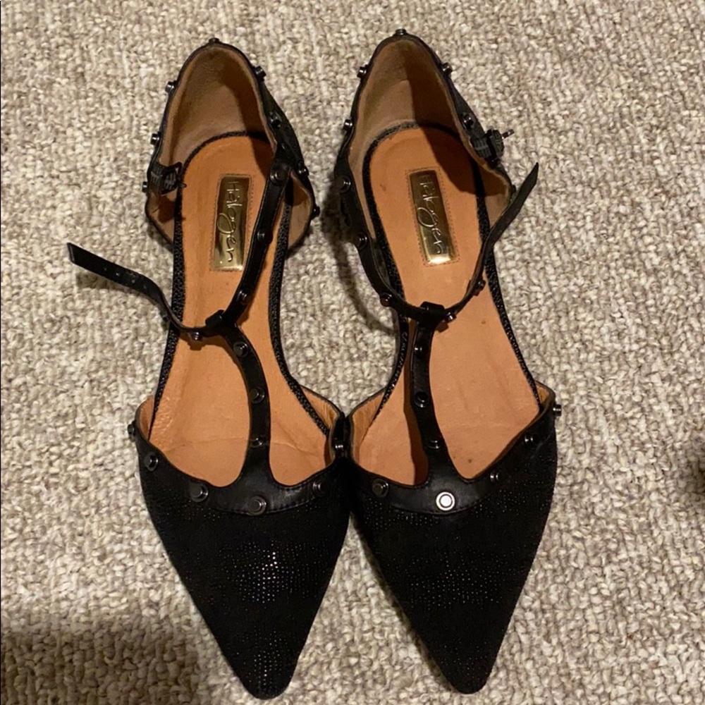 Halogen Studded Black flats 7